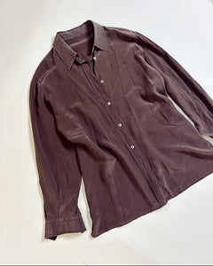 90’s mocha mousse silk shirt