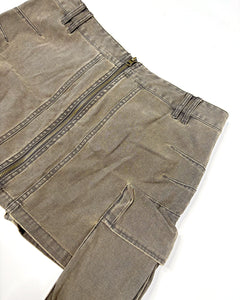 Dropped pockets utility mini skirt