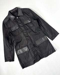 90’s Prada leather detailed nylon jacket