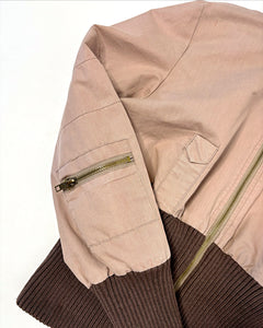 Rib knit wide waist band utility jacket