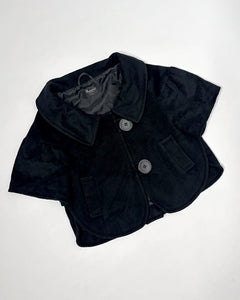 Wool blend large buttoned shift bolero