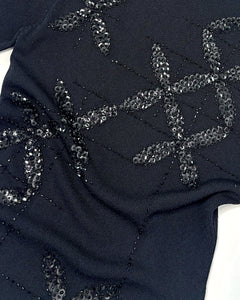 90’s turtleneck sequined short sleeve top