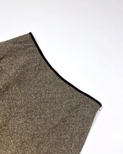 Wool midi skirt with velvet trim