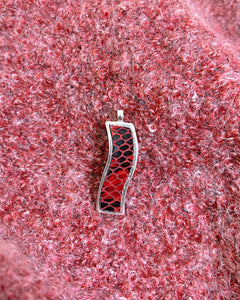 Burgundy snake skin pendant