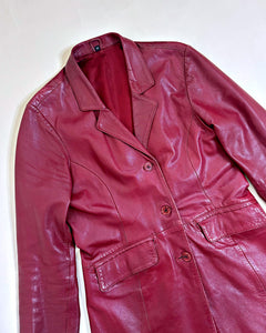 Cherry red 90’s leather jacket