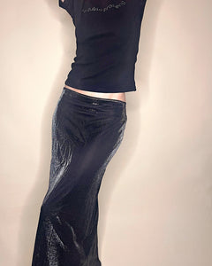 Silver metallic 90’s slinky skirt