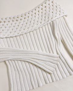 Offshoulder long sleeve knit