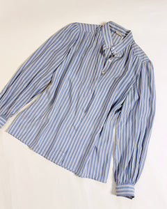 Silk peasant striped shirt