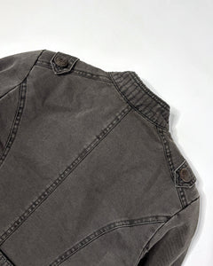 Asymmetric buttoning military marching band jacket