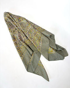 Italian olive & chartreuse paisley scarf