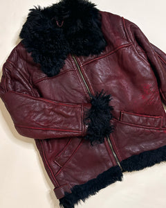 Burgundy shearling jacket