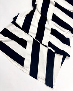 Asymmetric stripe 2000’s dropped waist mini dress