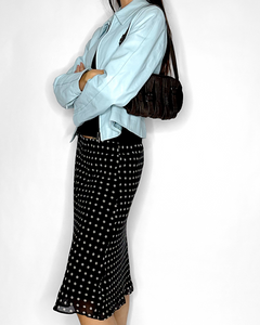 Ice blue 90’s leather jacket