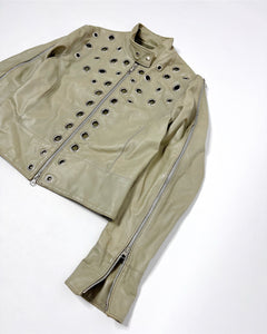 Grommet studded 90’s Italian leather jacket