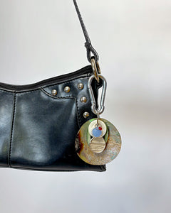 Stacked pearlescent bag charm