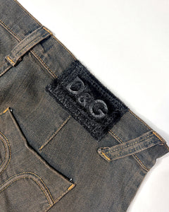 Dolce & Gabbana mud wash low rise bootcut jeans