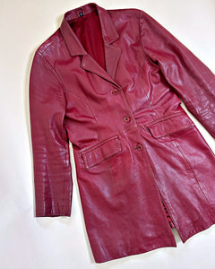 Cherry red 90’s leather jacket