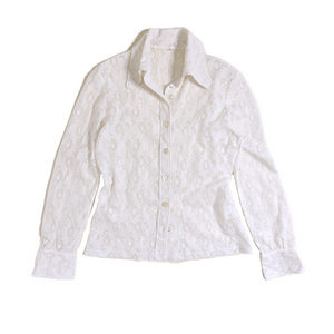 70’s beagle collar lace shirt