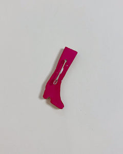 Pink tall boot brooch