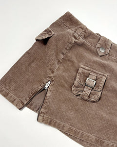 Corduroy utility mini skirt