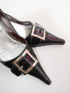 Buckle kitten heels