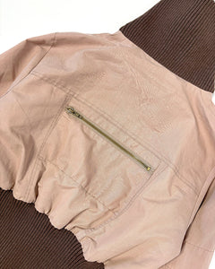 Rib knit wide waist band utility jacket