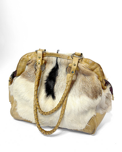 Springbok fur leather bag