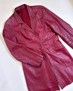 Cherry red 90’s leather jacket