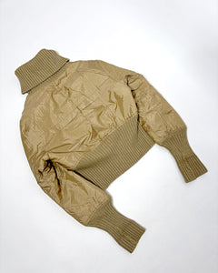 Rib knit wide waist band utility jacket