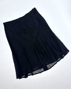 Low rise chiffon midi skirt