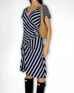 Asymmetric stripe 2000’s dress