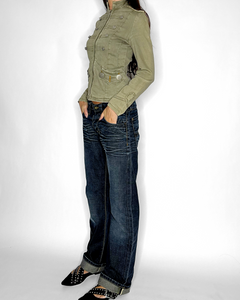 Military marching band large buttons jacket