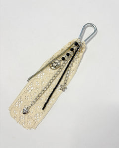 Butter yellow lace bag charm