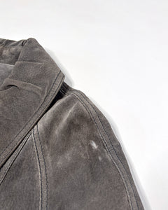 Suede cropped swing coat