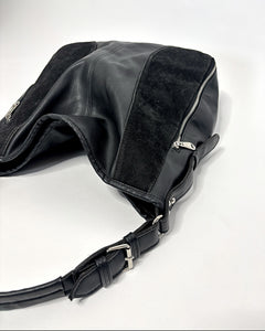Silver buckles & zipper hobo bag