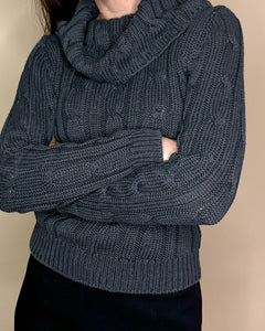 Charcoal cable knit sweater