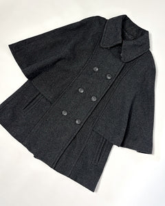 Cape style double breasted swing coat
