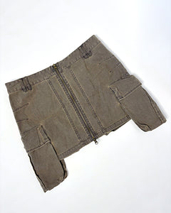 Dropped pockets utility mini skirt