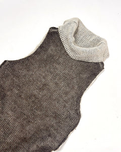 Italian mohair blend turtleneck sleeveless mini dress