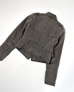 Asymmetric buttoning military marching band jacket