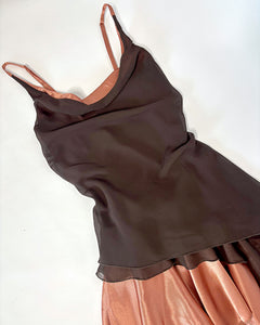Asymmetric draped 90’s evening dress