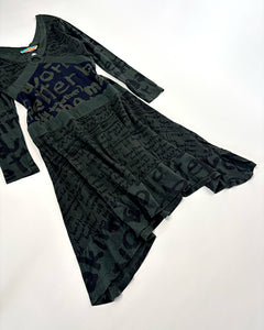 Desigual forest green dropped waist dress