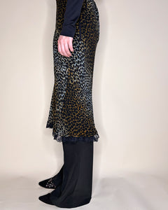 Leopard midi skirt