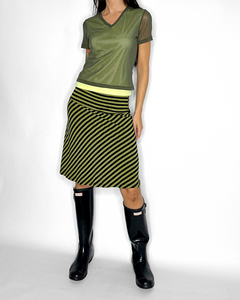 Asymmetric stripe 2000’s midi skirt