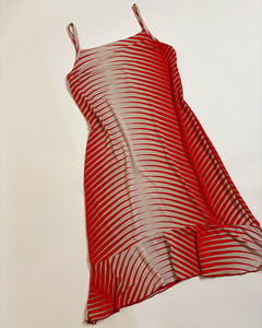 Asymmetric stripe 90’s dress