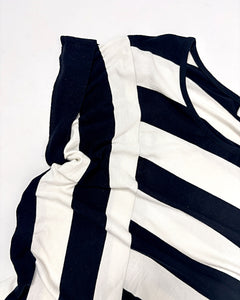 Asymmetric stripe 2000’s dropped waist mini dress