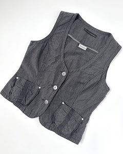 2000’s pinstripe studded suit vest top