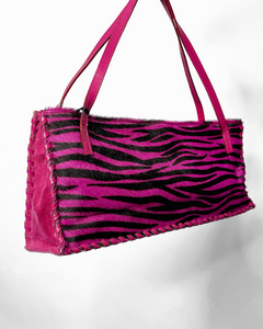 Caterina Lucchi pink zebra pony hair bag