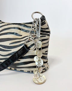 Zebra pleather baguette bag