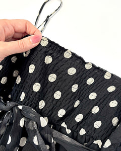 Polkadot babydoll mini dress